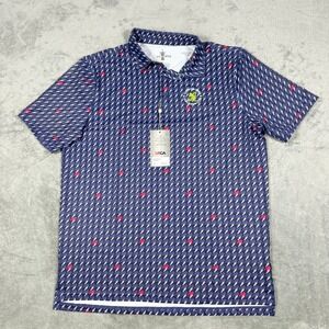 U.S. Open Mens L Eddie Polo Shirt Navy Pink Squirrel 122nd Country Club NEW